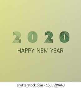 Simple Light Green New Year Card, Cover or Background Design Template - 2020