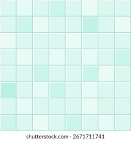 Patrón sin fisuras de azulejos cuadrados verdes claros simples. Fondo de Vector de azulejos de pared.