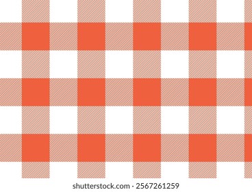 Simple light orange tone plaid seamless pattern vector. Background graphic tartan fashion design use for print, texture, cloth, fabric, flannel.	