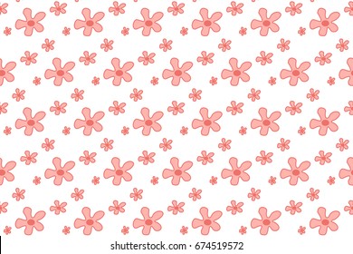 Simple light pink small and big flowers pattern