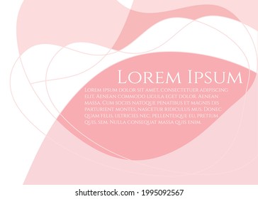 Simple light pink and white wave line vector template for modern digital design. Geometric curve shape background for presentation pages, brochures and print covers decoration