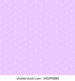 Simple light purple seamless geometric pattern. Zigzags formed by dots. Swatch is included in vector file.