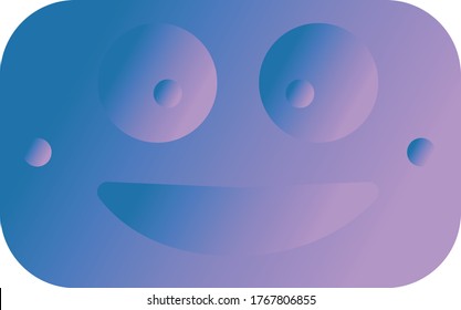 Simple light purple smile rounded face robot