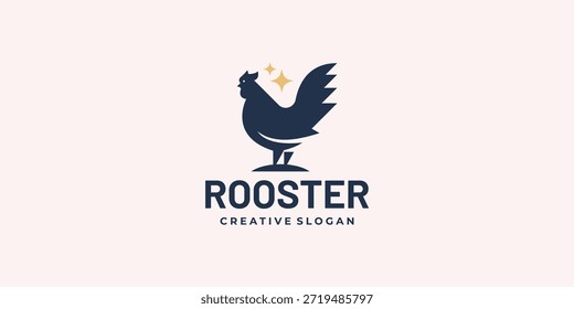 Simples luz galo silhueta ícone empresa logotipo modelo vetor