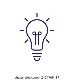 Línea de iconos de bombilla simple. Icono de luz para web y aplicación móvil.