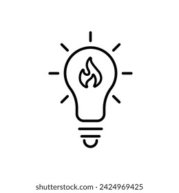 Simple Lightbulb icon line. Light icon for web and mobile app.