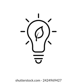 Simple Lightbulb icon line. Light icon for web and mobile app.
