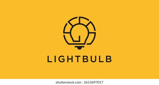 Simple lightbulb logo design template vector illustration.