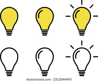 Simple Lightbulb Mark, Inspiration Icon