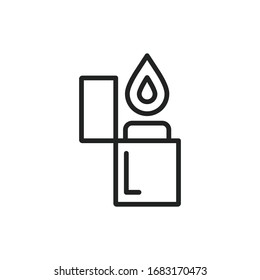 Simple lighter line icon. Stroke pictogram. Vector illustration isolated on a white background. Premium quality symbol. Vector sign for mobile app and web sites.