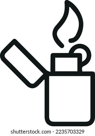 Simple lighter line icon. Stroke pictogram. Vector illustration isolated on a white background. Premium quality symbol. Vector sign for mobile app and web sites.