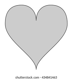 Simple  light-gray heart, isolated over a white background. Vector.