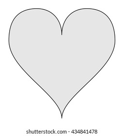 Simple  light-gray heart, isolated over a white background. Vector.
