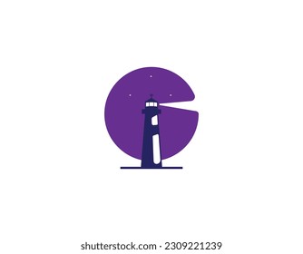 Simple Lighthouse Church Christianity Logo Design Template