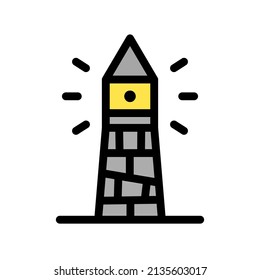 Simple lighthouse icon design, vector illustration with Colored Outline, best used for banner or web application