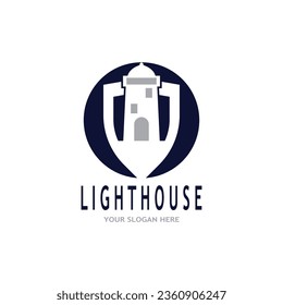 Simple Lighthouse icon  sign  logo