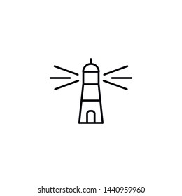 Simple lighthouse line icon. Stroke pictogram. Vector illustration isolated on a white background. Premium quality symbols. Vector sign for mobile app and web sites.