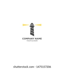 Simple Lighthouse logo design vector