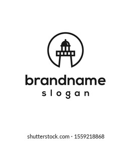 simple lighthouse logo design vector