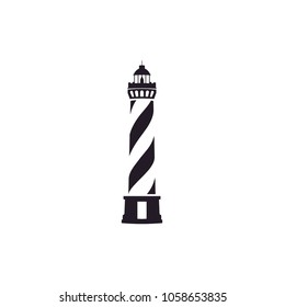 Simple Lighthouse Searchlight Beacon Beach Tower logo design inspiration