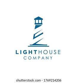 Simple Lighthouse Searchlight Beacon Beach Tower logo design inspiration