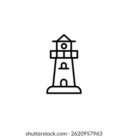 Simple lighthouse vector icon illustration for navigational guidance