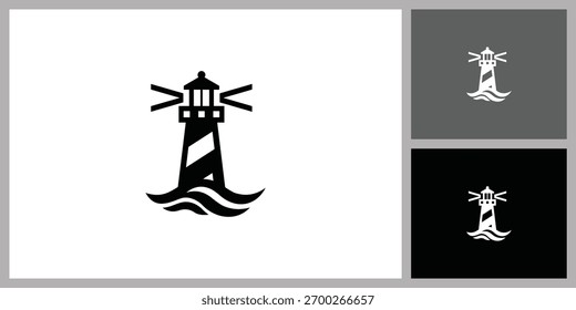 Vetor de farol simples para orientação marítima e navegação