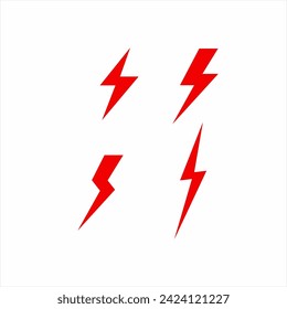 Simple lightning icon set design.