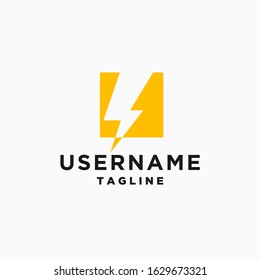 simple lightning logo design inspiration . electricity icon design template