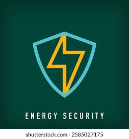 Simple lightning protection logo design. Defense and technology corporate logo template. vector.