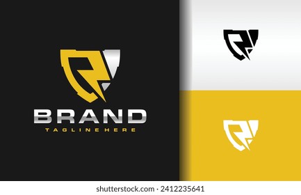 el logotipo del escudo luminoso simple