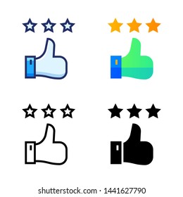 simple like icon in four style glyph, line, flat and filled line