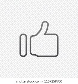 Simple like icon. Social symbol. On grid background