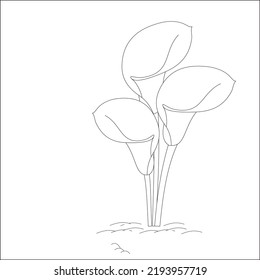 A simple lily flower line Arts design