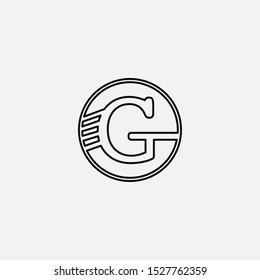 Simple Line  abstract techno letter G logo icon design concept for technology business, digital currency, virtual money  or more business initial identity.