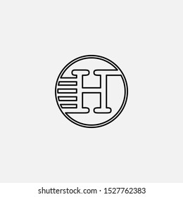 Simple Line  abstract techno letter H logo icon design concept for technology business, digital currency, virtual money  or more business initial identity.