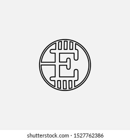 Simple Line  abstract techno letter E logo icon design concept for technology business, digital currency, virtual money  or more business initial identity.