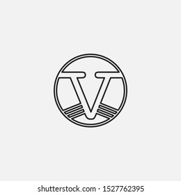 Simple Line  abstract techno letter V logo icon design concept for technology business, digital currency, virtual money  or more business initial identity.