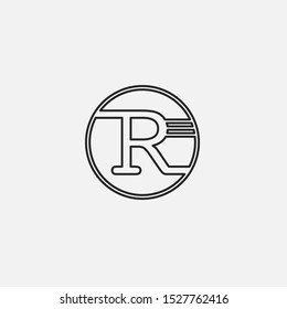 Simple Line  abstract techno letter R logo icon design concept for technology business, digital currency, virtual money  or more business initial identity.