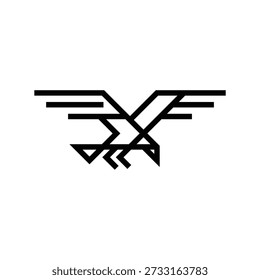 simple line of aeagle spreads its wings logo vector
