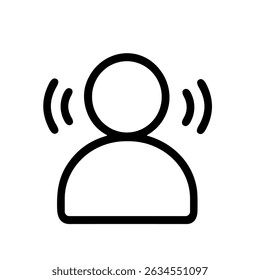 Avatar de perfil de usuário de alerta de linha simples com ícone de onda sonora