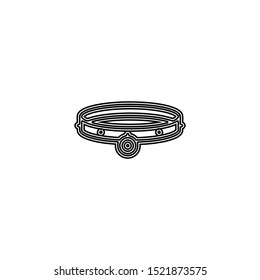 simple line animal collar logo icon design