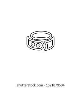 simple line animal collar logo icon design