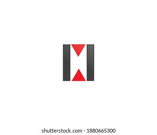 simple line and arrow triangle concept logo design