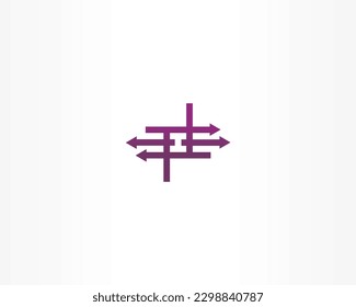 plantilla de diseño de logotipo de concepto de flechas de línea simple