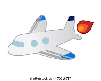 Simple line art airplane