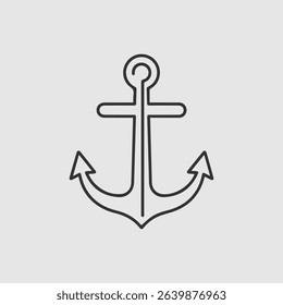Simple line art anchor icon graphic design