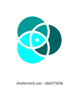 logotipo de arte de línea simple acuático y de pescado
