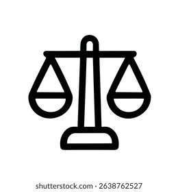 Simple Line Art Balance Scale Justice Symbol Sign Icon Graphic
