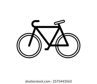 Simple line art bicycle illustration. Perfect for websites, apps, infographics, or any project needing a clean, minimalist bike graphic.  Versatile design suitable for various applications.